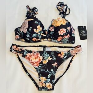 Tahiti Floral Tie Shoulder Bikini Set